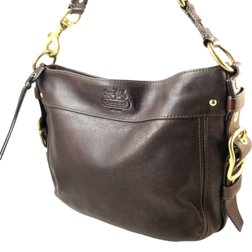 Coach Zoe Brown Leather Hobo Handbag #12671